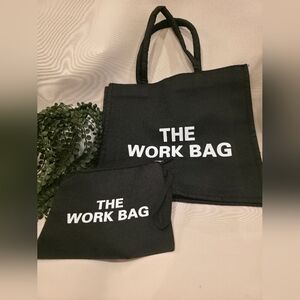 Black 'The Work Bag' Tote and Pouch Set
